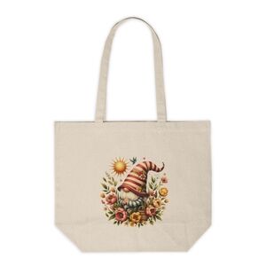 Floral Gnome Custom Tote Bag